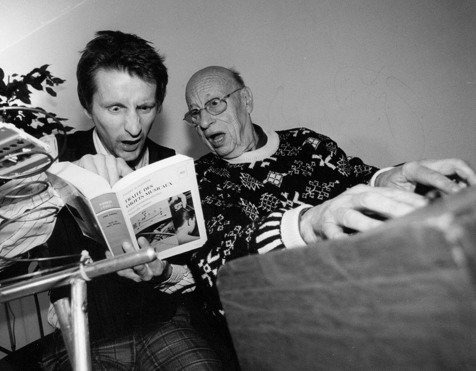 David Chazam and Jean-Jacques Perrey, circa 1996.