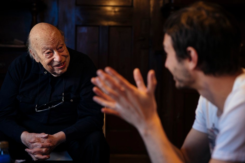 Jean-Jacques Perrey and Wally De Backer (Gotye), in Lausanne, Switzerland, November 2015. Photograph by Cybele Malinowski.