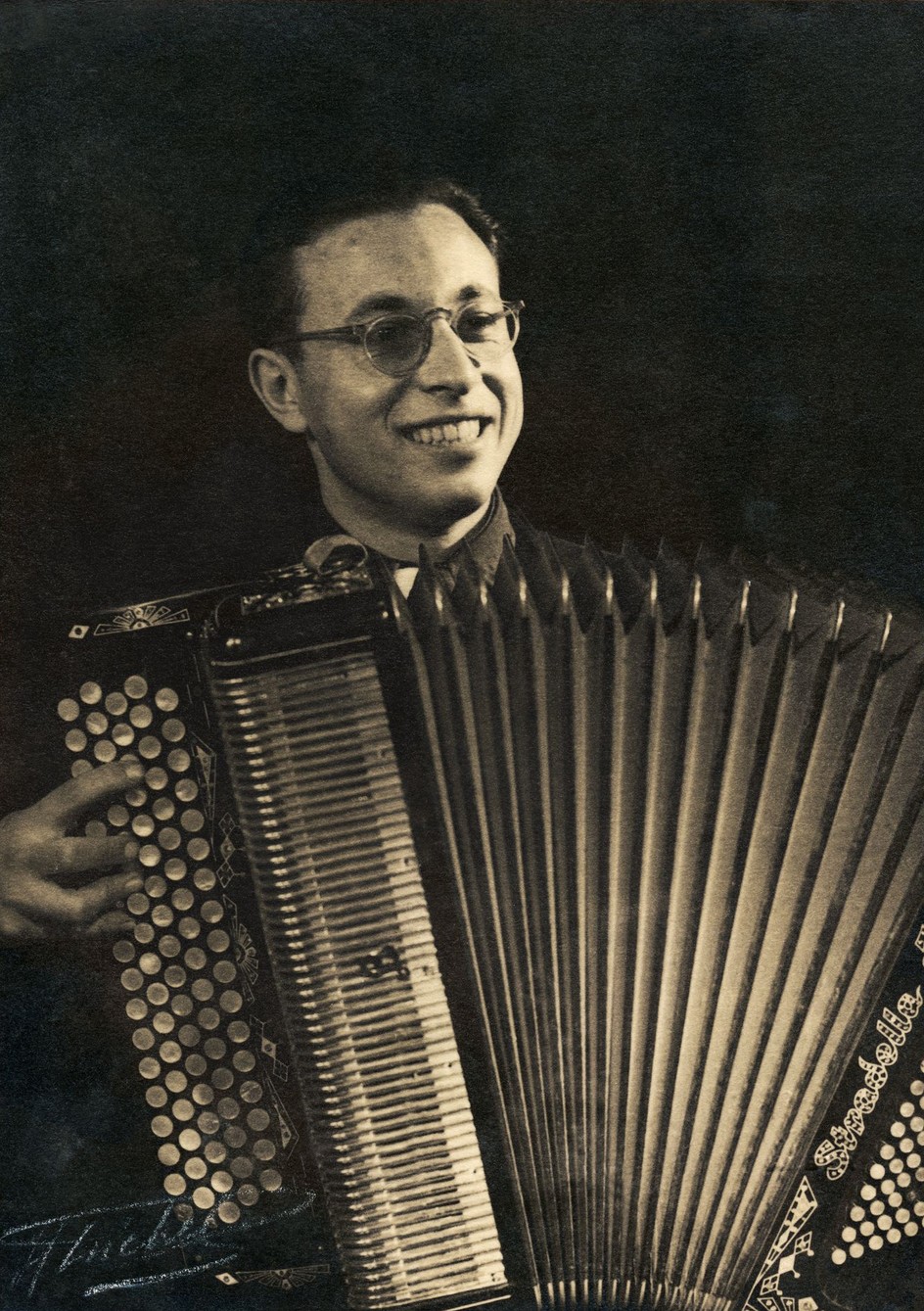 Jean Marcel Leroy, accordion student, some years before he would take on the moniker Jean-Jacques Perrey.